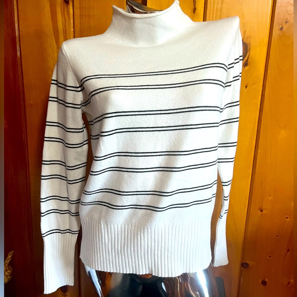 French Connection Striped HighNeck Sweater (M)